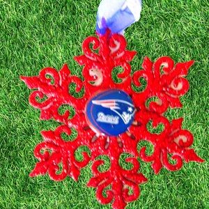 New England PATRIOTS Football Handmade Snowflake *NEW*
